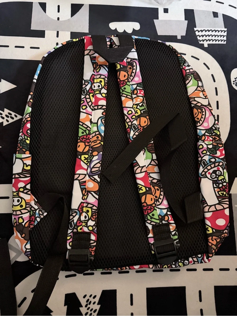 BAPE Backpack 14” Baby Milo Mushroom Print School Travel Bag Multicolor